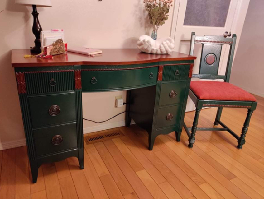 Refinished desk and chair